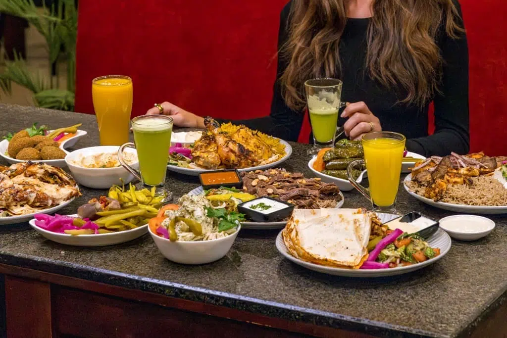 Lebanese food spread