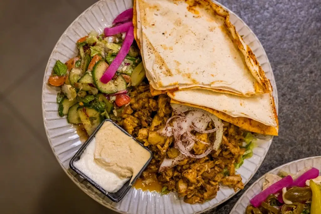 Chicken shawarma meal